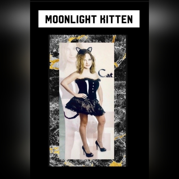 "MOONLIGHT KITTEN!" WOMENS DELUXE BLACK CAT COSTUME SIZE S/M NEW! - Picture 1 of 12